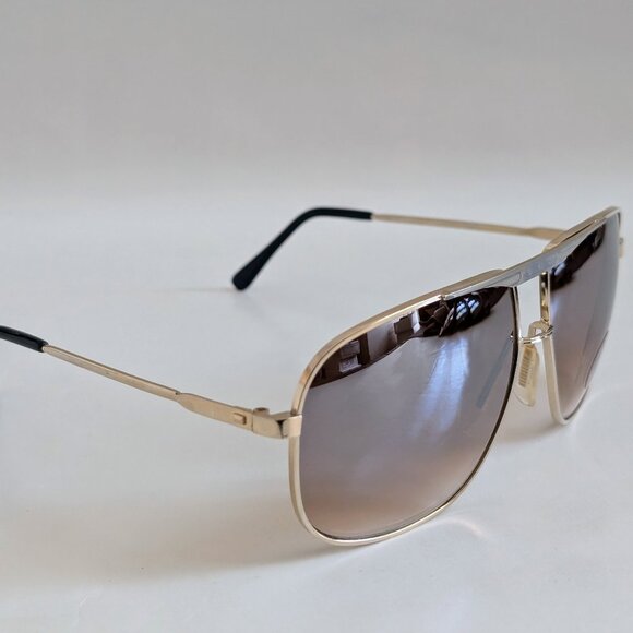 NWT Vintage 90's Large Square Metal Sport Sunglasses (S. Gold) - Picture 2 of 5